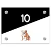 Zwart wit - Huisdier - Engelse bulldog Naambord Rechthoek middel -3d