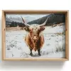 Schotse Hooglander - Landschap - Sneeuw - Bergen - Winter Dienblad Rechthoek middel -z3d_shopping
