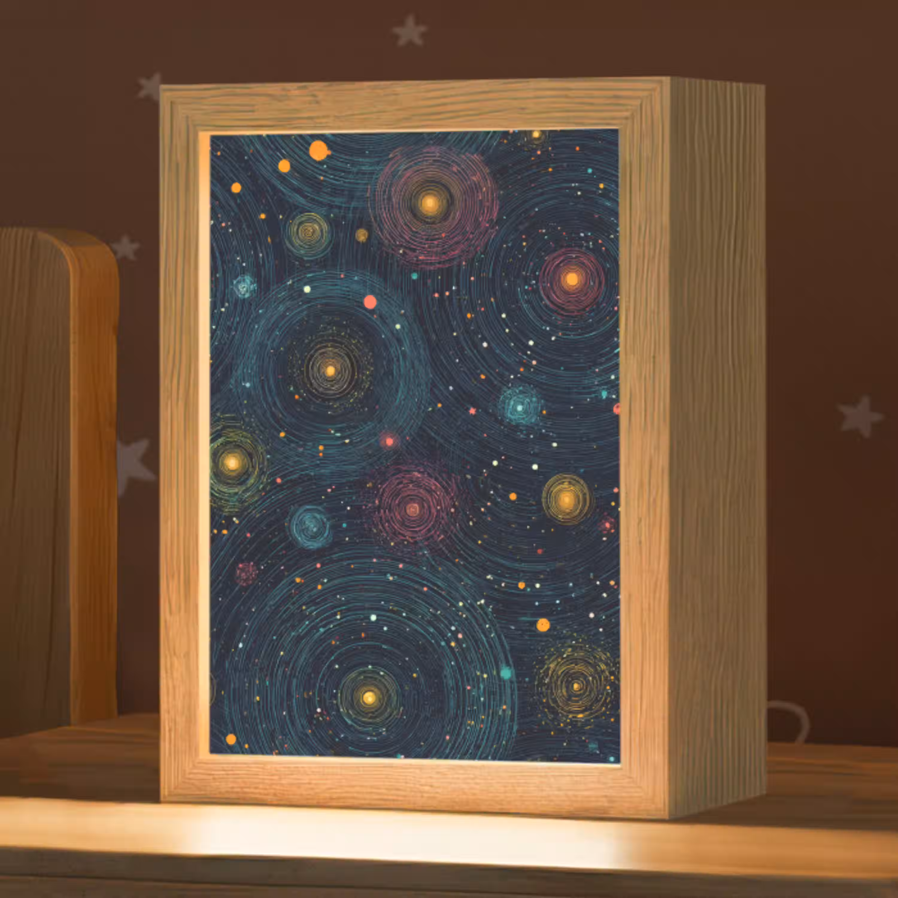 Sterren - Kleurrijk - Lichtgevende kernen Light Box met kabel klein -zzz_3d_website