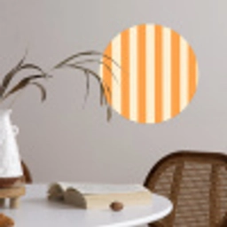 Strepen - Patroon - Oranje Wandcirkel behangsticker klein 186 -sfeer3