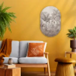 Natuur - Jungle - Ringstaartmaki - Bruin Wandcirkel Ovaal Forex klein -sfeer4