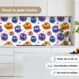 Monstertjes - Aquarel - Kleurrijk keuken achterwand 2 middel 871 -sfeer4_DE