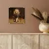Leeuw - Geschilderd - Abstract - Goud plexiglas 5mm klein -sfeer5