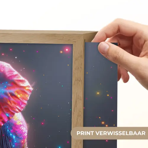 Olifant - Kleuren - Sterren - Dier Light Box met batterij (Wandlamp kind) middel -USP_websiteprintNL