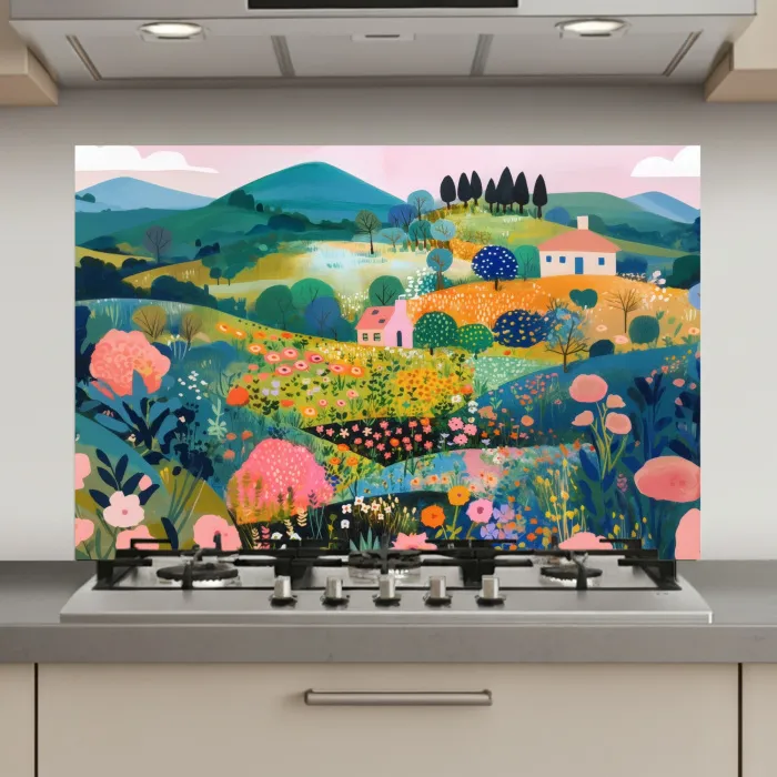 Heuvellandschap - Fantasierijk - Kleurcontrasten keuken achterwand spatscherm klein -3d_website