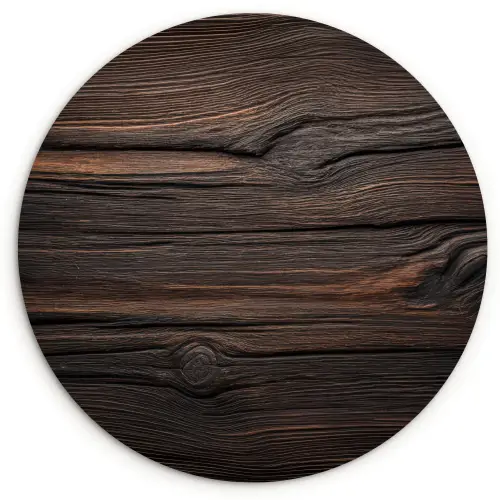 Hout - Grillige nerven Wandcirkel kunststof plaat 5mm dik klein -3d