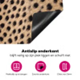Vacht - Jachtluipaard - Zwart - Wit Inductie beschermer vinyl 3mm klein -wsfeer4_website