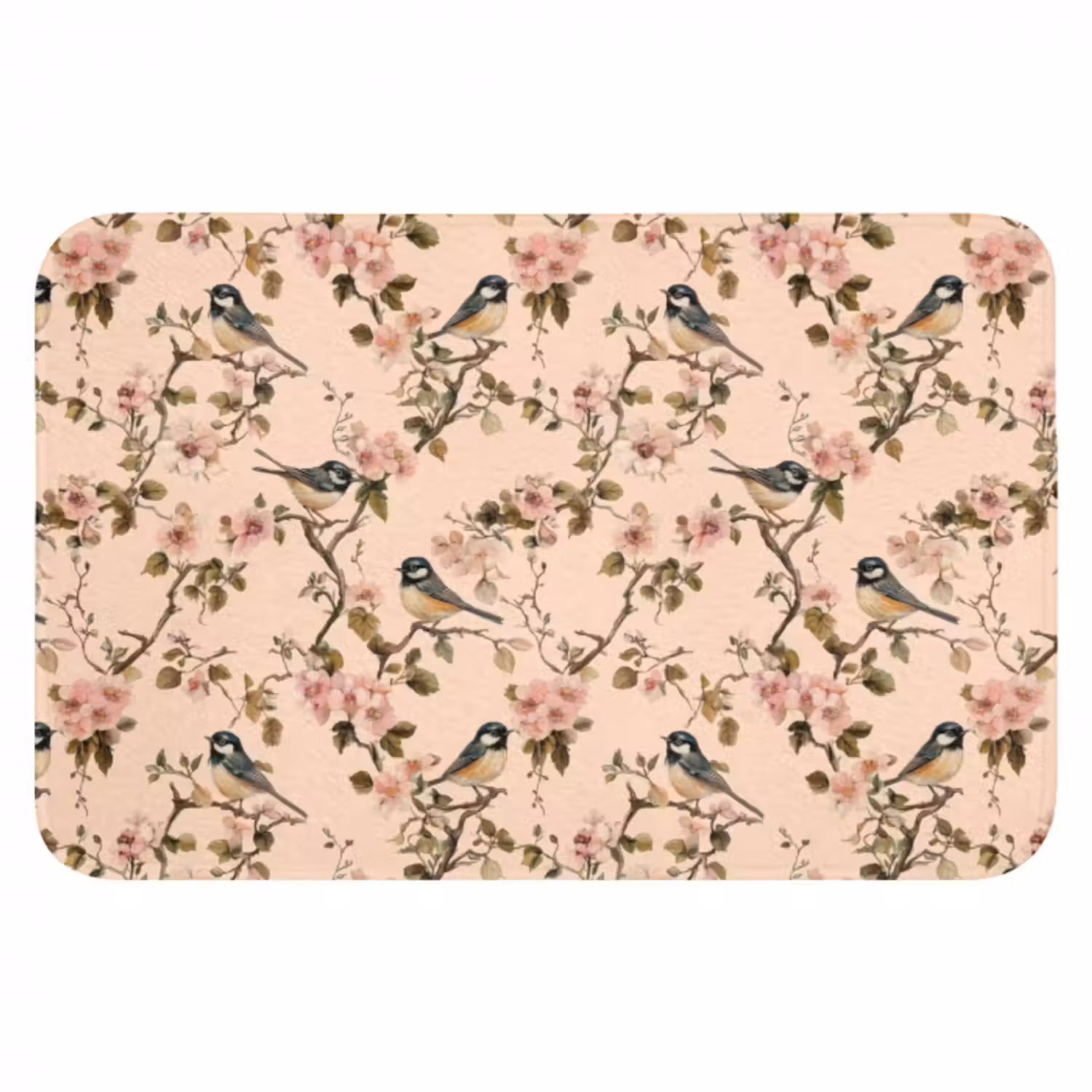 Badematte - Blossom - Kohlmeise - Rosa
