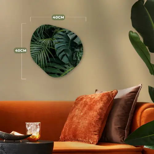 Planten - Jungle - Bladeren - Tropisch Wandcirkel Organisch Forex 3mm klein -sfeer3