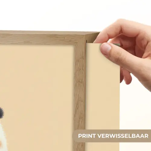 Panda - Beige - Minimalistisch Light Box met batterij (Wandlamp kind) middel -USP_websiteprintNL
