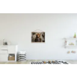 Schotse hooglander - Toilet - Krant - Badkamer textielposter latten blank klein -kinderkamer