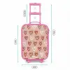 Hartjes patroon in roze en wit Kinderkoffer - Roze klein -productfoto_formaten