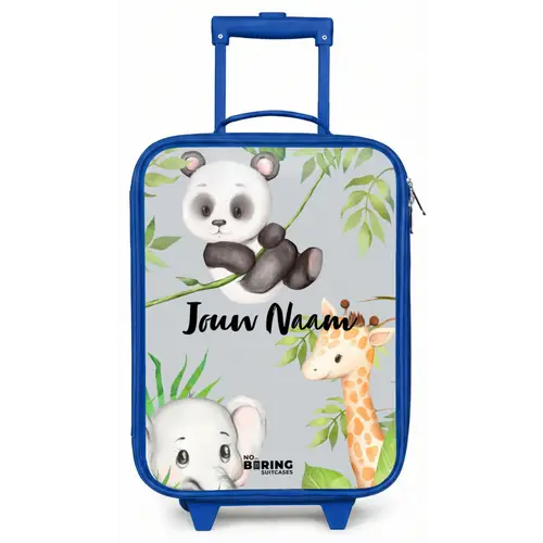 Diertjes in de jungle Kinderkoffer - Blauw klein -zz3dotto