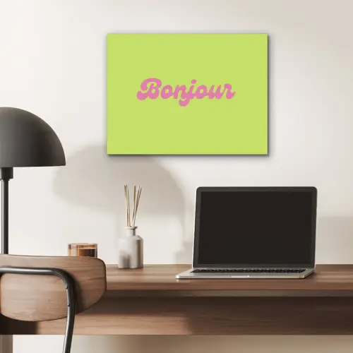Groen - Roze bonjour - Retro PET vilt klein -sfeer5