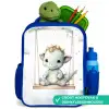 Draak - Baby dier - Kinderen Kinderrugzak - Blauw middel -inhoud_NL