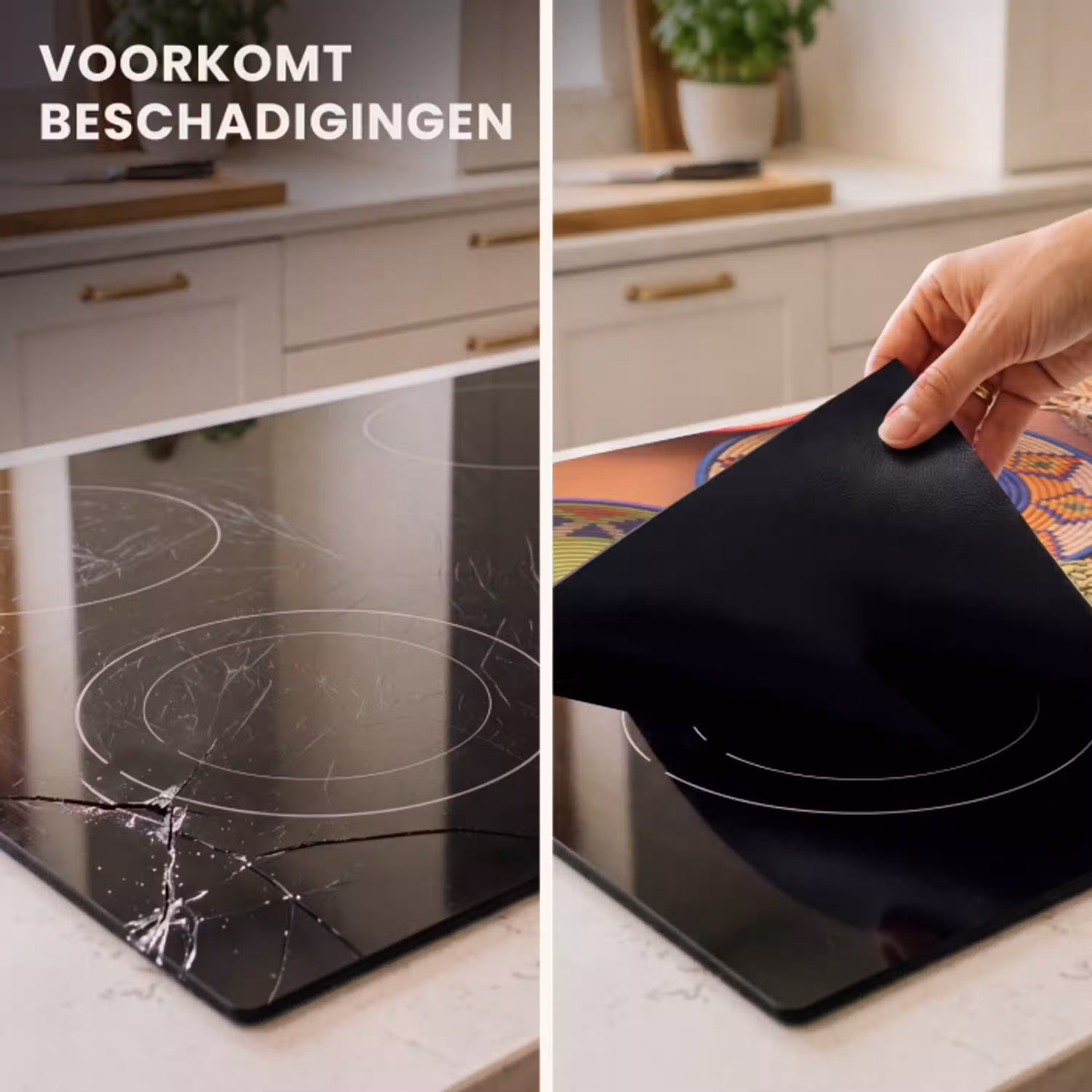 Eten - Kleurrijk - Cultuur Inductie beschermer vinyl 3mm klein -sfeer1
