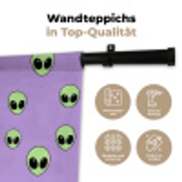 Alien - Retro - Lila Wandkleed katoen klein 269 -tsfeer2_DE