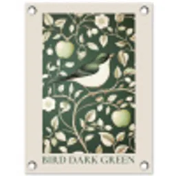 Groen - Vogel  - Bloemen tuinposter los doek klein -3d