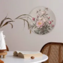 Pioenrozen - Boeket - Roze Akoestische PET Vilt - Rond klein -sfeer3
