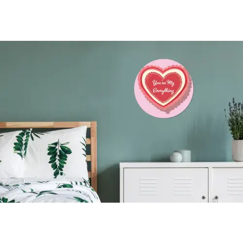 Liefde - Hart - Valentijn Wandcirkel aluminium klein -slaapkamer
