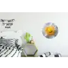Wit - Bloem - Elegant Wandcirkel aluminium klein -kinderkamer