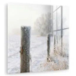 Hek - Sneeuw - Mist - Platteland - Nostalgisch plexiglas 5mm klein -zzzproduct_nieuw