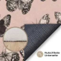 Tijdloos - Vlinders - Perzik Vloerkleed Rechthoek klein 1091 -uniquesellingpoint_antislip_DE_DE