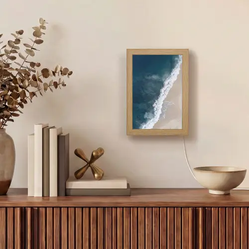 Strand - Zee - Golven Light Box met kabel (Tafellamp) klein -sfeer2