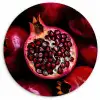 Granaatappel - Rood - Fruit Wandcirkel kunststof plaat 5mm dik klein -3d