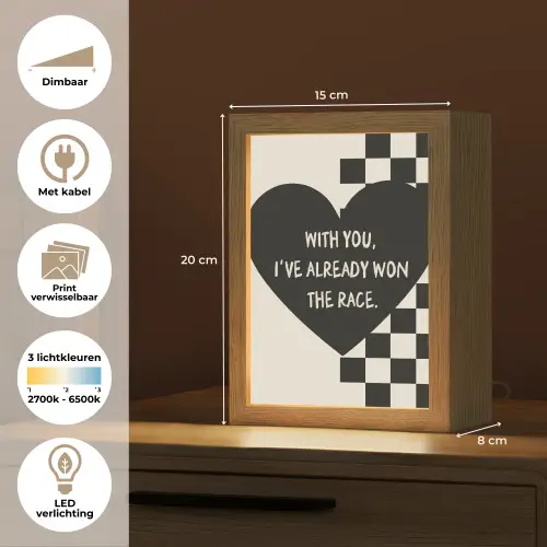 Liefde - Beige - Race Light Box met kabel (Wandlamp) klein -USP_websiteoverzichtNL