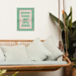 Quote - Groen - Geblokt - Keuken tuinposter los doek klein -sfeer7