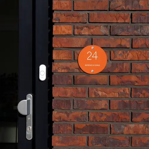 Oranje - Klassiek Naambord Rond klein -sfeer1-rond-XS