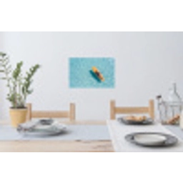 Surfboard - Water - Badpak - Oranje Muursticker klein -eettafel