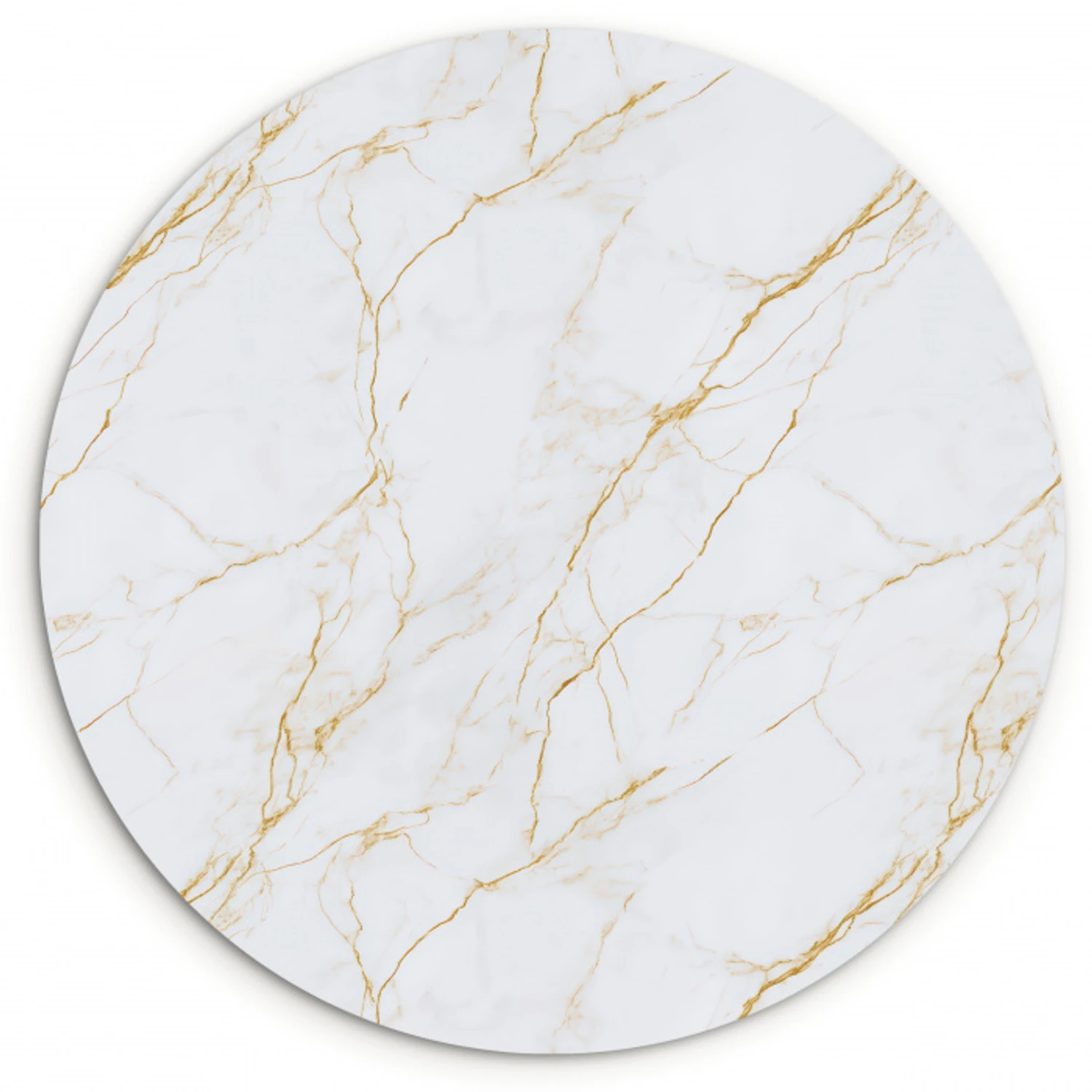 Wit - Marmer - Goud - Luxueus Wandcirkel kunststof plaat 5mm dik klein 188 -3d