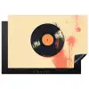 Vinylplaat - Zwart - Verfspatten - Retro Inductie beschermer vinyl 3mm klein -3d