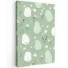Groen - Eieren - Patroon Tuinposter op houten frame 2 cm dik klein -3d