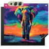Olifant - Kleurrijk - Lucht - Abstract Inductie beschemer met haakjes middel -3d