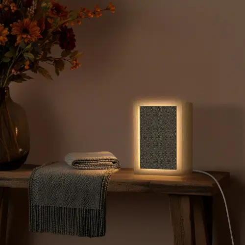 Goud - Zwart - Diamant Light Box met kabel (Tafellamp) klein 925 -sfeer4