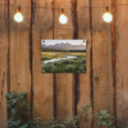 Berglandschap - Rivier - Bos tuinposter los doek klein -sfeer1