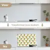 Vintage - Ananas - Blad keuken achterwand spatscherm klein 900 -voor_na_NL