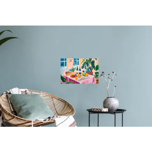 Tafel - Wijn - Fruit Muursticker klein -plant