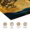 Boom - Maan - Bloemen - Goud - Kunst poster papier klein -closeup_NL
