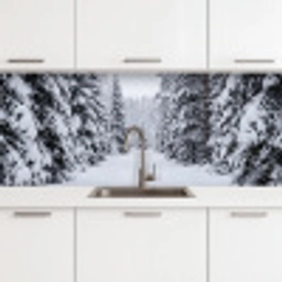 Bos - Winter - Sneeuw - Pad - Natuur keuken achterwand 2 middel -3d