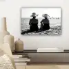 Vrouwen - Zonnehoed - Strand - Zwart - Wit canvas 2cm klein -sfeer6