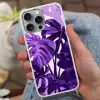 Bladeren - Paars - Tropisch - Abstract Hoesje iPhone 16 Pro Max met koord klein -sfeer3