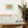 Rode panda - Groen - Cartoon tuinposter los doek klein -sfeer7