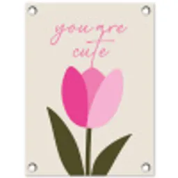 Tulp - Roze - Valentijn - Bloem tuinposter los doek klein -3d