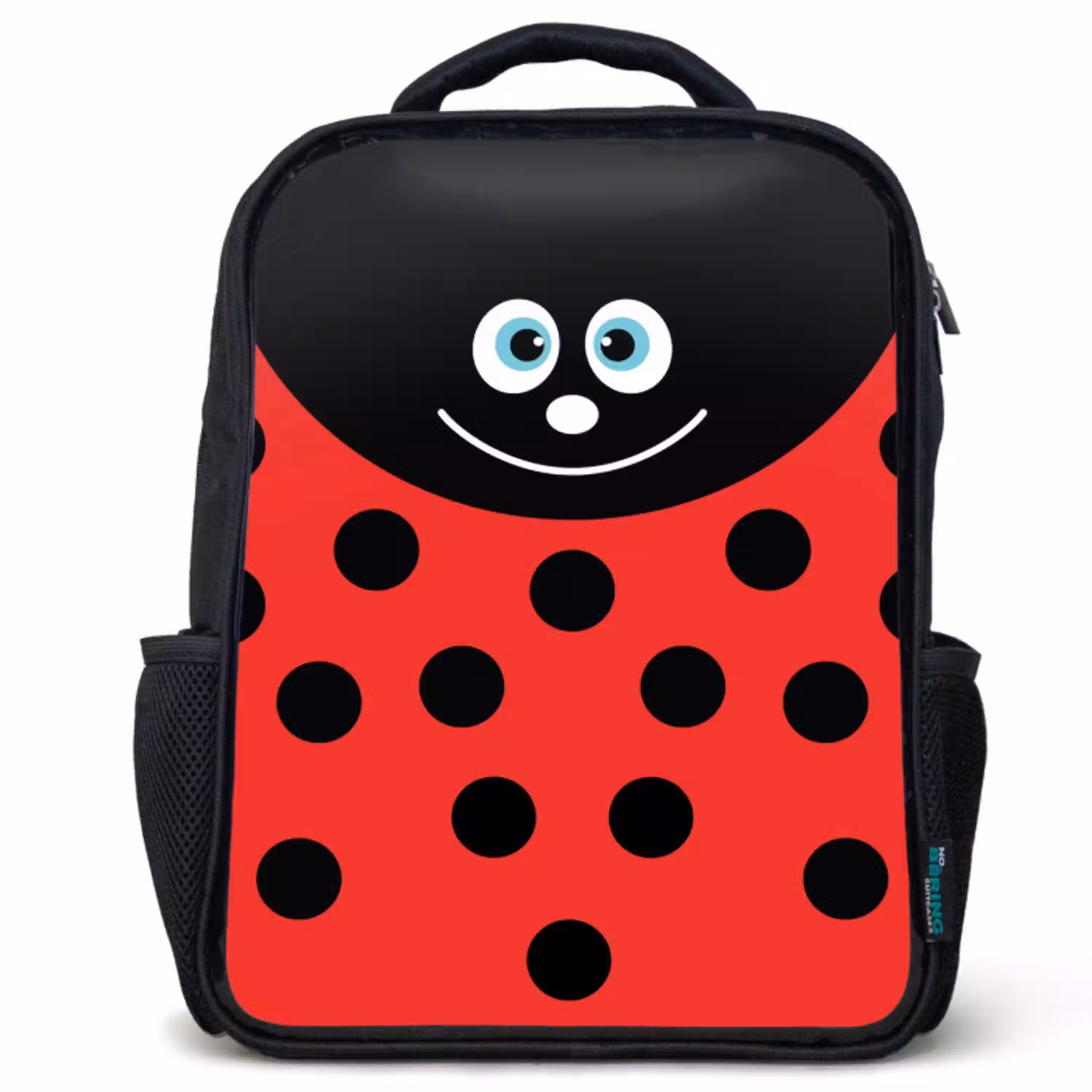 Dierenportret - Lieveheersbeestje - rood Rugzak - Zwart middel -3d