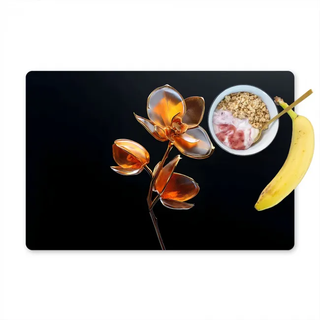 Bloem - Orchidee - Oranje Placemat vinyl groot -zzzproduct_Kitchenyeah-website
