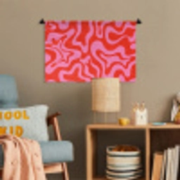 Abstract - Patroon - Rood - Roze - Minimalistisch Wandkleed katoen klein -wsfeer4_kind